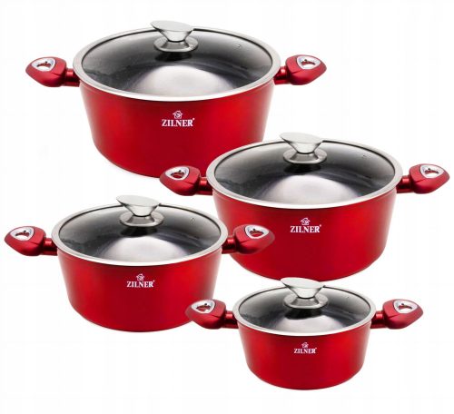 Zilner Set aluminijskih lonaca CHERRY RED, 8 kom.