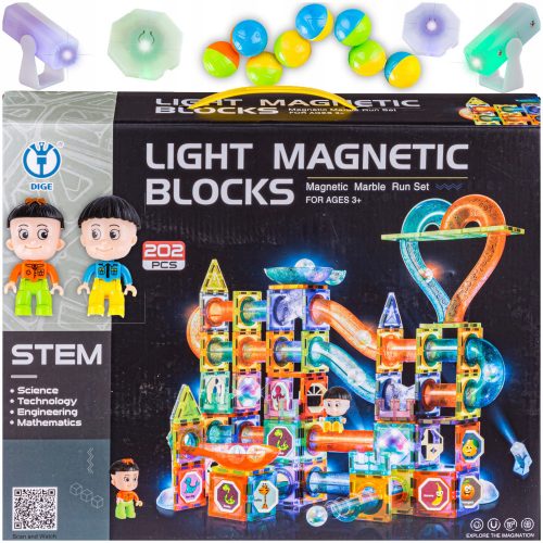  DK Magnetic Blocks Glowing Magnetic Blocks Ball Track 202 Elements Bullet Track 202 kom.