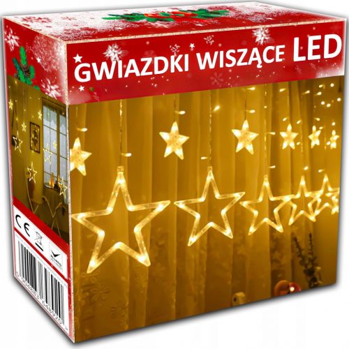  LED BOŽIĆNE ZVIJEZDE VISEĆI GARLAND BOŽIĆNA SVJETLA ZLATNA LED ZAVJESA