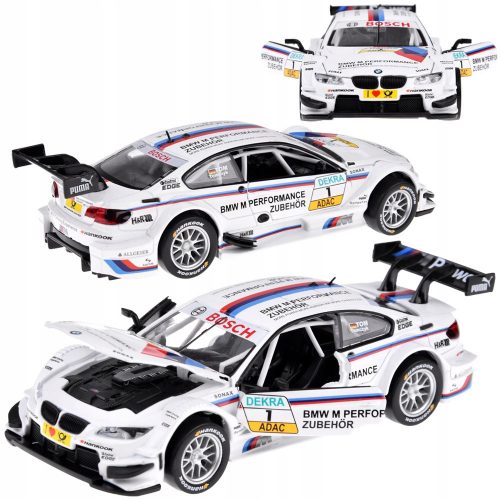  Metalni model sportskog automobila BMW M3 DTM u mjerilu 1:32 zvukovi svjetla ZA4608