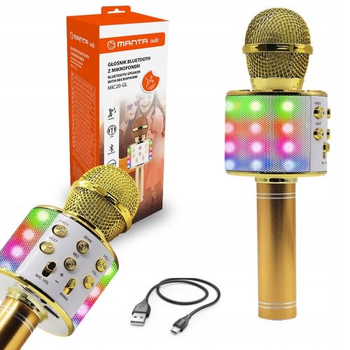  Karaoke mikrofon igračka za djecu s ECHO Manta Bluetooth LED zvučnikom