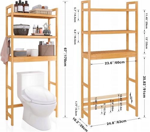 POLICA ZA KNJIGE ORMARIĆ KUPAONSKI WC POLICA BAMBUS BAMBUS 63 x 26 x 170 cm