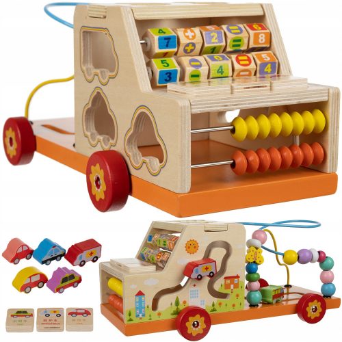  Sorter Auto Wooden Blocks Auto 7u1 Edukativni Montessori za djecu