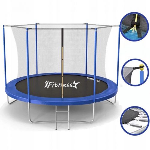 Fitness Star trampolin s mrežom, 183 cm, plavo-crni