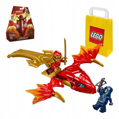  LEGO Ninjago Kai i napad zmaja 71801 + LEGO papirnata vrećica 6315786 žuta 24x8x18 cm