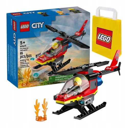  LEGO City 60411 Vatrogasni spasilački helikopter + LEGO 6315786 VP PAPIRNATA VREĆICA MALA S 24X18X8