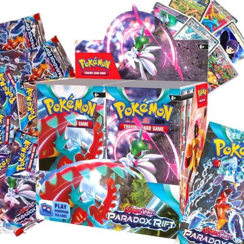  POKEMON COLLECTOR CARDS MEGA BOX LARGE PARADOX RIFT SET 360 KOM + 2× POKEMON OBSIDIAN FLAMES CARDS VREĆICA OD 10 KARTICA