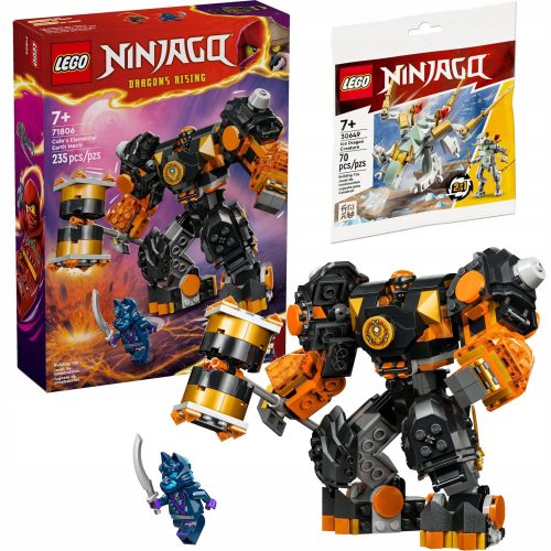  LEGO Ninjago Cole's Earth Elemental Robot 71806 + LEGO Ninjago Ice Dragon 30649