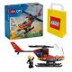  LEGO City 60411 Helikopter za spašavanje od požara + Papirnata vrećica LEGO 6315786 žuta 24x8x18 cm