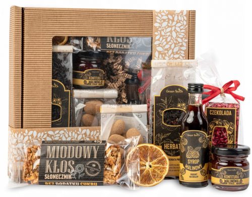  GIFT BOX SET poklon čajni sirup čokoladna pločica bademi