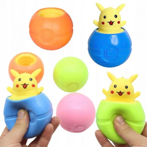  GNIOTEK PIKACHU POKEBALL ANTISTRESS SENZORIČNA IGRAČKA S TISKOM