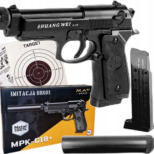  BERETTA C18 PIŠTOLJ SA METALNOM KUGLOM SA PRIGUŠIVAČEM