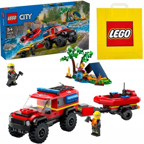  60412 4X4 VATROGASNI KAMION SA SPASILAČKIM ČAMCEM + VP papirna vrećica LEGO 6315792 srednje