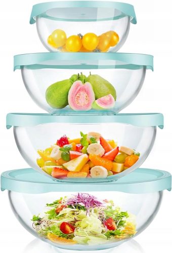 4 STAKLENE POSUDE s poklopcem DISHWASHER BOWLS