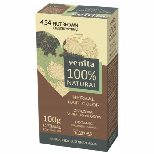  Venita Herbal Hair Colour biljna boja za kosu 4.34 Nut Brown 100g