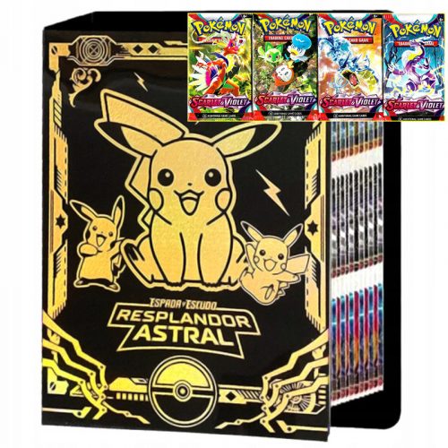  ORIGINALNE POKEMON TCG KARTICE x10 + VELIKI ALBUM GOLD XXL KLASA ZA 432 KARTICE