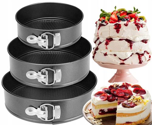  3x GUMA ZA TORTE PLAD ZA PEČENJE TORTE SET KALUPA ZA TORTU 3 kom 18/20/22 cm