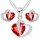  Set ogrlice i naušnica Srebrni nitni Red Crystal Hearts S925