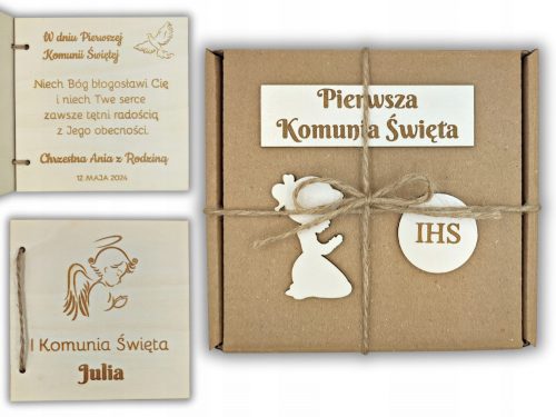  Suvenir kutija za prvu svetu pričest + drvena čestitka + personalizacija