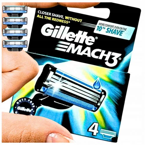  Gillette Mach3 ulošci za brijanje, 4 komada, srebrni