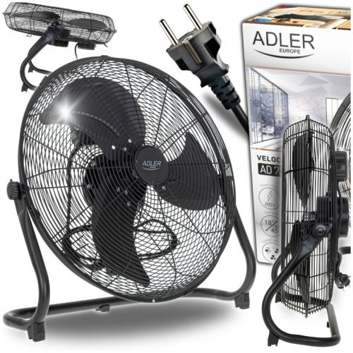  Podni ventilator ADLER EUROPE Cirkulator zraka, 45cm ventilator, 200W crni