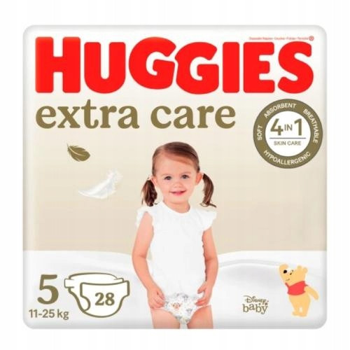  HUGGIES Extra Care 5 pelene (11-25kg) 4u1 hipoalergenske 28 kom.