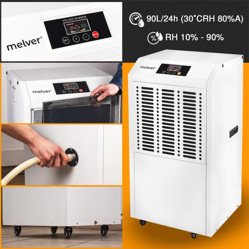  Industrijski odvlaživač zraka 90L/24h Apsorpcija vlage 1600 W MELVER