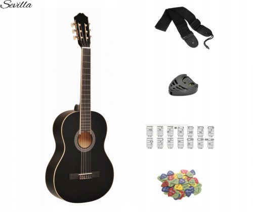  SEVILLA KLASIČNA GITARA 4/4 BLACK MAT + BESPLATNI DAROVI