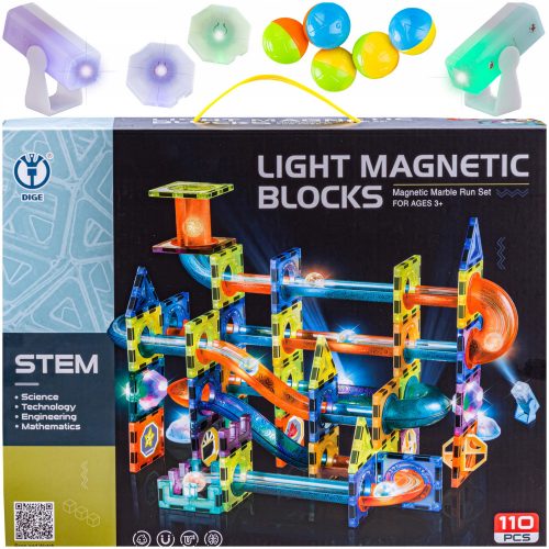  DK Magnetic Blocks Glowing Magnetic Blocks Ball Track 110 Elements Bullet Track 110 kom.