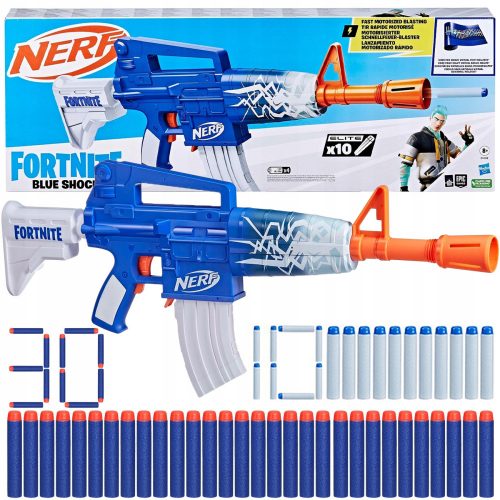  NERF FORNITE BLUE ŠOK BACAČ + PJENASTI PIKADO 30 PLAVI