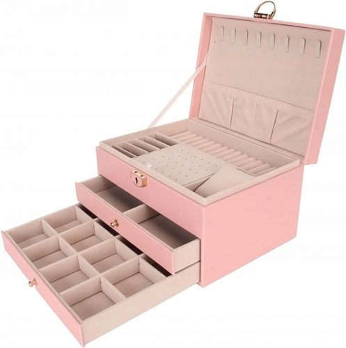  KUTIJA ZA NAKIT BOX ORGANIZER LARGE PINK