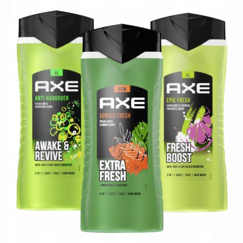 AXE JUNGLE FRESH + HANGOVER + EPIC FRESH SET GELOVA ZA TUŠIRANJE 3x 400 ml