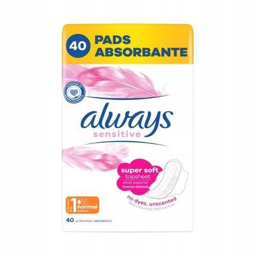  Always Ultra Sensitive Normal Plus (veličina 1) Higijenski ulošci s krilcima, 40 kom