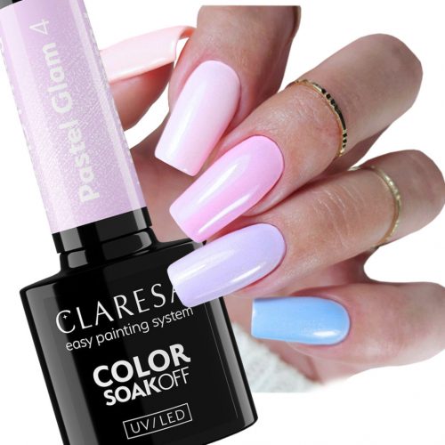  CLARESA PASTEL GLAM 4 HYBRID LAK ZA NOKTE HYBRID PASTEL VIOLET WITH PARCES