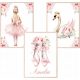  Set od 3 A3 postera Ballerina Ballet Initials Baby's name