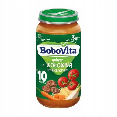  Bobovita večera Gulaš s junetinom i tjesteninom nakon 10 mjeseci 250 g od 10 mjeseci 250 g tjestenine, junetina