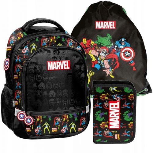  Avengers Paso školski ruksak s više odjeljaka crni, Nijanse crvene, Nijanse plave, Nijanse zelene, Multicolor 19 l