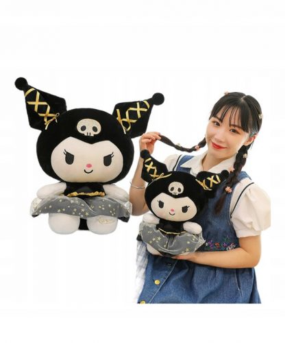  KUROMI CUDDLE MASKOTA, CRNO-ZLATNA, 35CM, PLIŠ, LIJEPA NA DODIR