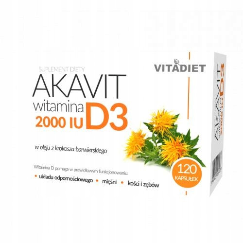  VITADIET AKAVIT dodatak prehrani Vitamin D3 2000IU 120 kapsula kapsula 120 kom.