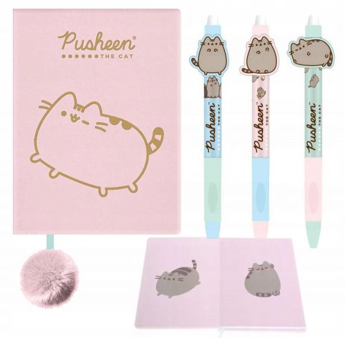  Bilježnica A5 St. Majewski Pusheen Shades of green + 3× Pusheen automatska brisiva olovka 1 kom