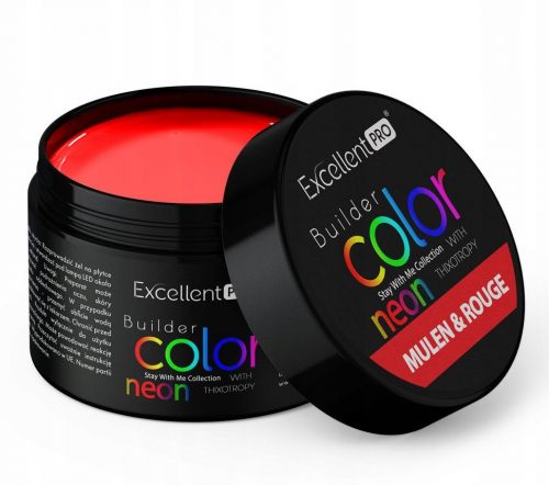  EXCELLENT PRO BUILDER GEL GEL ZA IZGRADNJU NEON RED MULEN & ROUGE 15 g