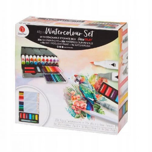  Set vodenih boja WATERCOLOR i markera AQUAMARKERS DécoTime, 48 elemenata