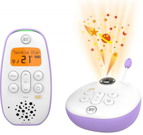  BT bijeli elektronički baby monitor + samoljepljiva naljepnica s logom droppx