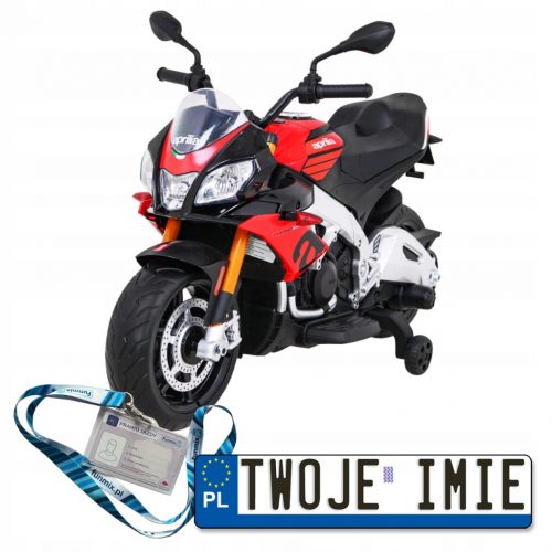  Aprilia Tuono V4 motocikl na baterije za djecu crveni + MP3 ploča + kotači