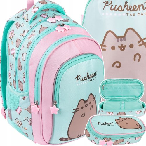  PUSHEEN ST.Right MINT Ruksak Cat Kitten ZA DJEVOJČICE 1.-3. RAZRED + 2 druga proizvoda