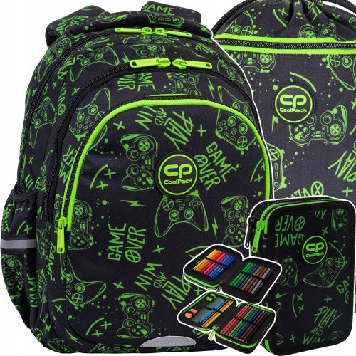  CoolPack školski ruksak s više odjeljaka, crni, Shades of green, 21 l + 2 ostala proizvoda