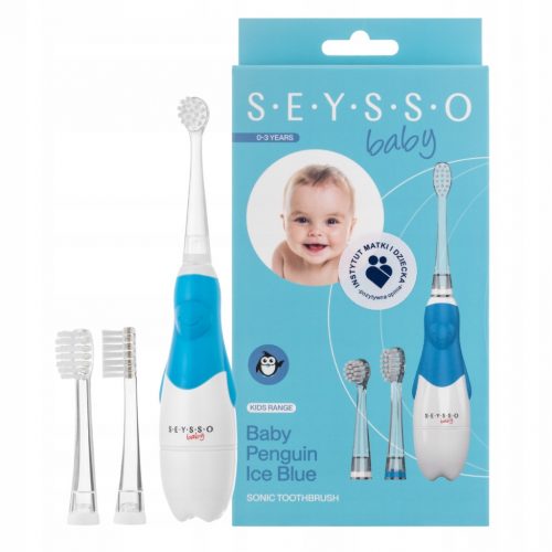  Seysso Baby Penguin Ice Blue sonična četkica za zube, 3 vrha