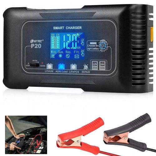  24V 12V 20A AUTOMATSKI INTELIGENTNI ISPRAVLJAČ LCD PUNJAČ BATERIJA