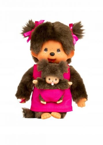  Bandai 23620 Monchhichi plišana majka i dijete ružičasta