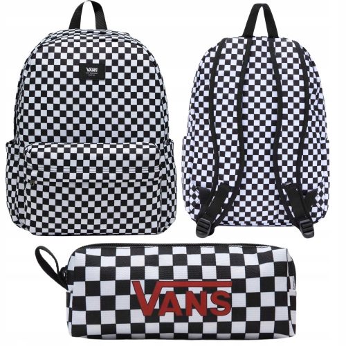  Vans gradski ruksak Check Ruksak crno-bijeli VN000H4XY281 višebojni + pernica Vans PENCIL POUCH-B VN0A7UEPY28 Blk/WhtChk